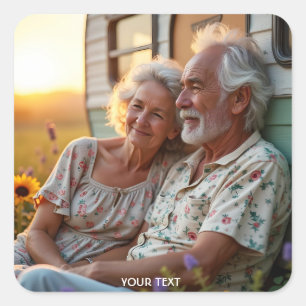 Fantasy Cute Aged Lovely Family Square Sticker