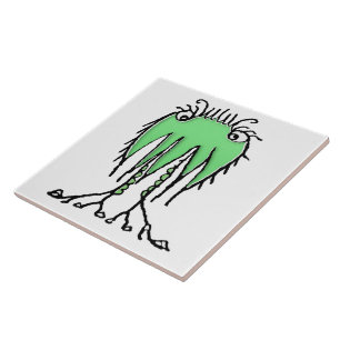 Fantasy cute alien drawing ceramic tile