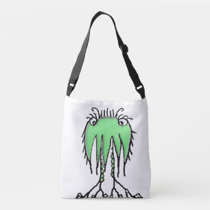 Fantasy cute alien drawing crossbody bag