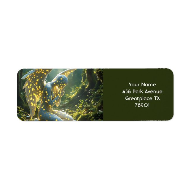 Fantasy Cute Angelic Figure Puzzle Return Address Label (Front)