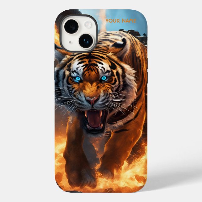 Fantasy Cute Anger Tiger Fire Case-Mate iPhone Case (Back)