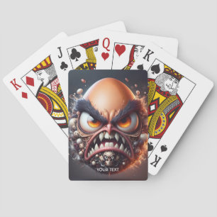 Fantasy Cute Angry Egg Eyes Playing Cards