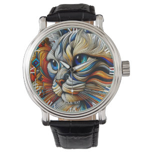 Fantasy Cute Art Deco Cat Watch