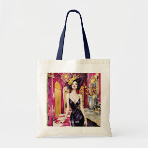 Fantasy Cute Art Deco Lady Tote Bag
