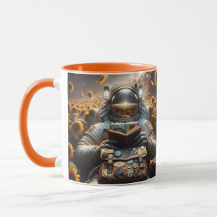 Fantasy Cute Astronaut Book Flowers Mug