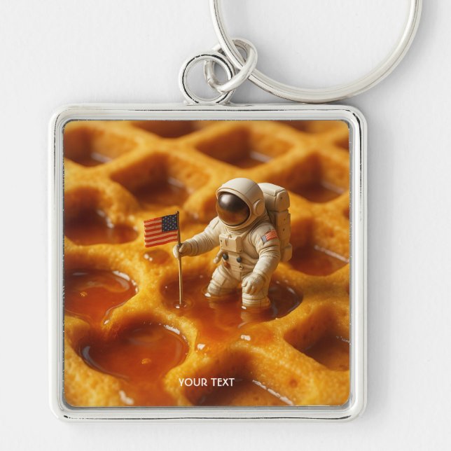 Fantasy Cute Astronaut On Maple Key Ring (Front)