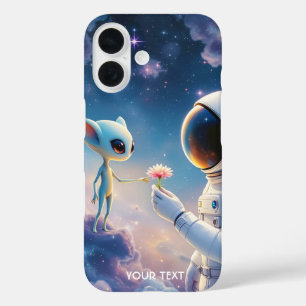 Fantasy Cute Astronaut Space Flower iPhone 16 Case