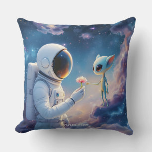 Fantasy Cute Astronaut Space Flower Cushion
