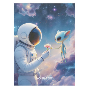 Fantasy Cute Astronaut Space Flower Tablecloth