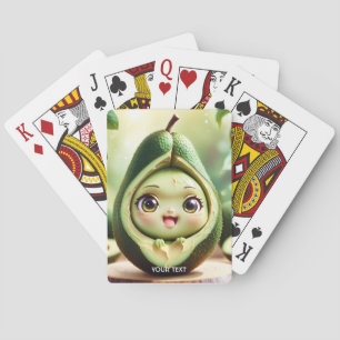 Fantasy Cute Avocado Smile Eyes Playing Cards