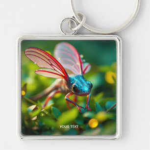 Fantasy Cute Axolotl With Wings Key Ring