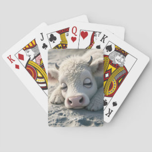 Fantasy Cute Baby Cow Sleeping Playing Cards