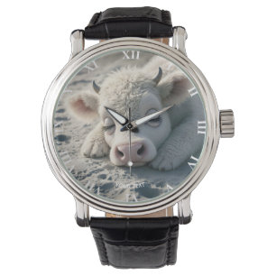 Fantasy Cute  Baby Cow Sleeping Watch