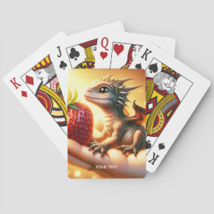 Fantasy Cute  Baby Dragon Strawberry Playing Cards