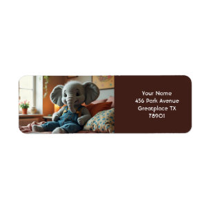 Fantasy Cute Baby Elephant Jeans Return Address Label