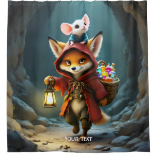 Fantasy Cute Baby Fox Mouse Shower Curtain