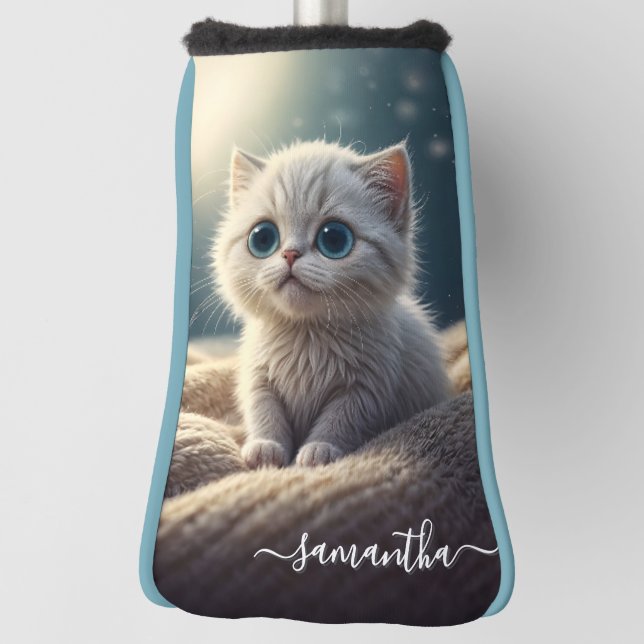 Fantasy Cute Baby Kitty Cat Lover's Personalised Golf Head Cover (Rotate 90)