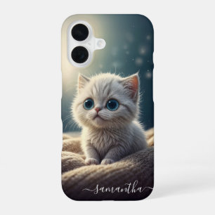 Fantasy Cute Baby Kitty Cat Lover's Personalised iPhone 16 Case