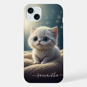 Fantasy Cute Baby Kitty Cat Lover's Personalised iPhone 15 Plus Case