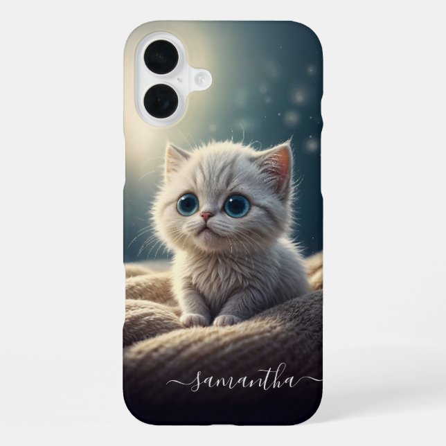 Fantasy Cute Baby Kitty Cat Lover's Personalised iPhone Case (Back)