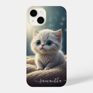 Fantasy Cute Baby Kitty Cat Lover's Personalised iPhone 14 Case