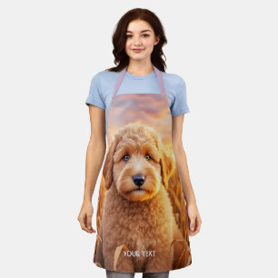 Fantasy Cute Baby Labradoodle Wheat Apron
