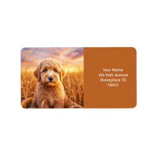 Fantasy Cute Baby Labradoodle Wheat Label