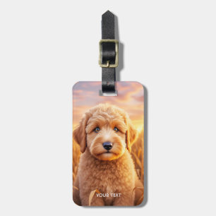 Fantasy Cute Baby Labradoodle Wheat Luggage Tag