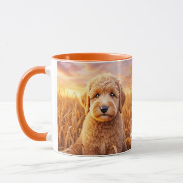 Fantasy Cute Baby Labradoodle Wheat Mug (Left)