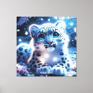 Fantasy Cute Baby Snow Leopard Canvas Print