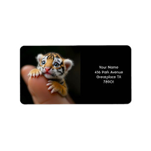 Fantasy Cute Baby Tiger Finger Label