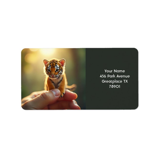 Fantasy Cute Baby Tiger Hand Label (Front)