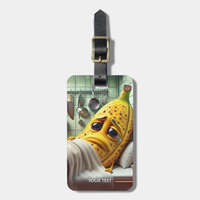 Fantasy Cute Bad Feeling Banana Luggage Tag (Front Vertical)