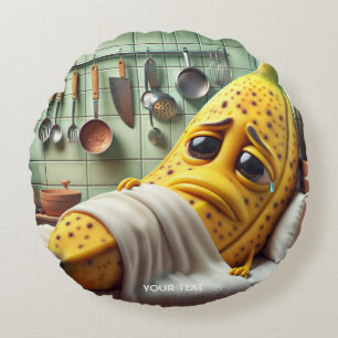 Fantasy Cute Bad Feeling Banana Round Cushion