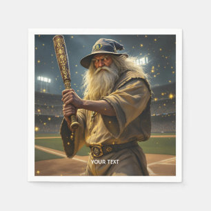 Fantasy Cute Baseball Wizard Bat Napkin
