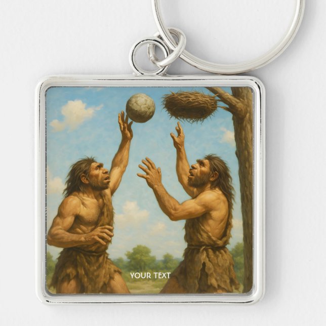 Fantasy Cute Basketball Prehistoric Final Key Ring (Front)