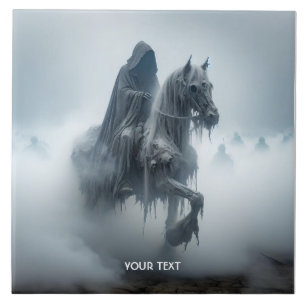 Fantasy Cute Battle Man Horse Ceramic Tile