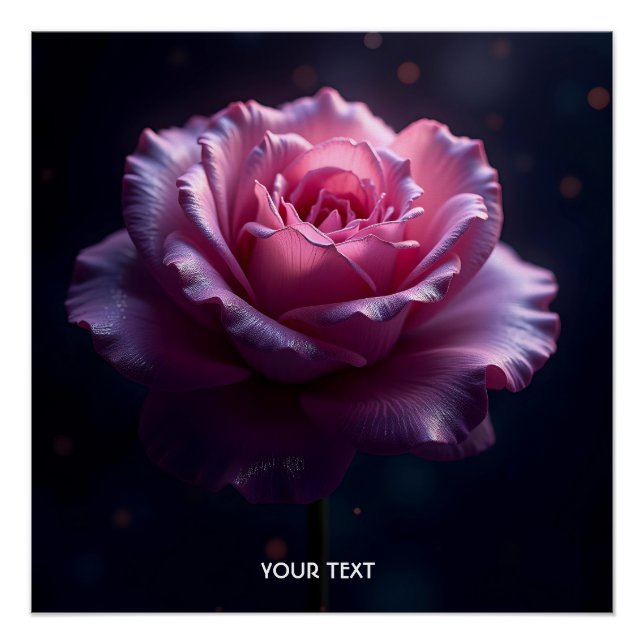Fantasy Cute Beautiful Pink Rose Poster (Front)