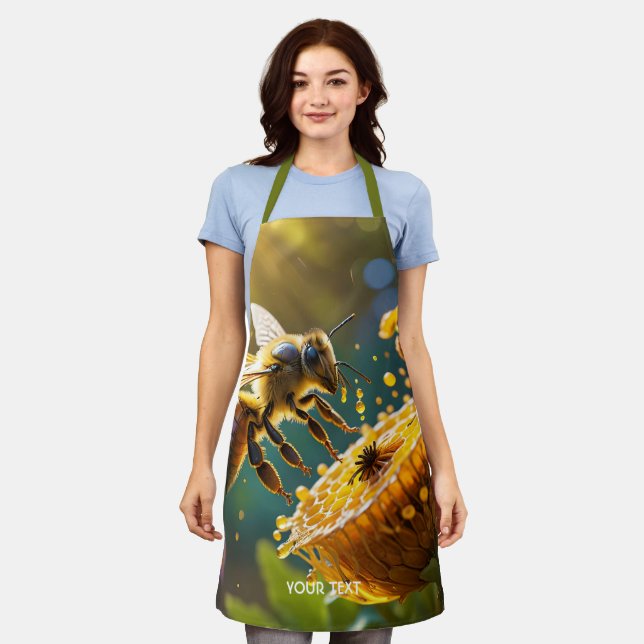 Fantasy Cute Bee Flowers Sun Apron (Worn)