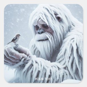 Fantasy Cute Big Creature Bird Square Sticker