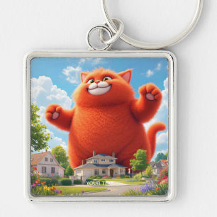 Fantasy Cute Big Orange Cat Key Ring