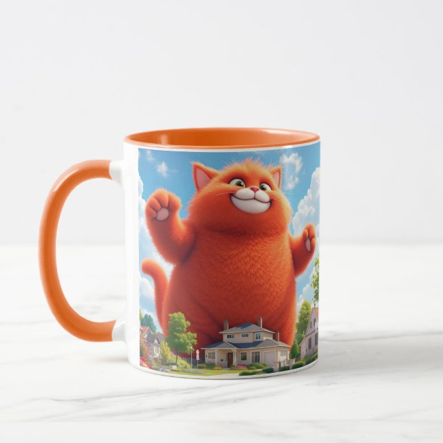 Fantasy Cute Big Orange Cat Mug (Left)