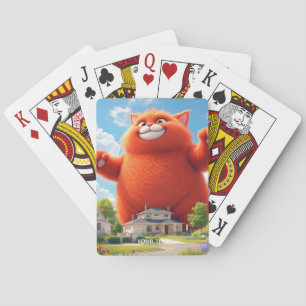 Fantasy Cute Big Orange Cat Playing Cards