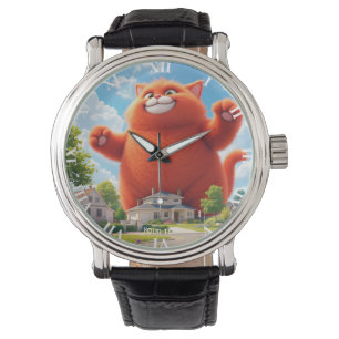 Fantasy Cute Big Orange Cat Watch