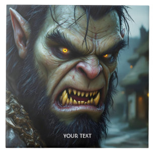 Fantasy Cute Big Strong Warrior Ceramic Tile