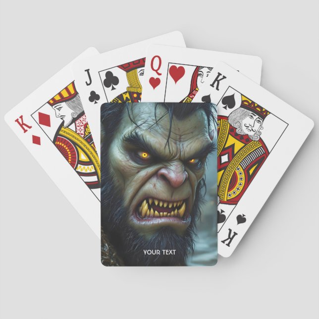 Fantasy Cute Big Strong Warrior Playing Cards (Back)