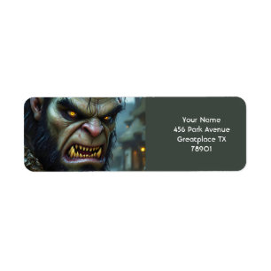 Fantasy Cute Big Strong Warrior Return Address Label