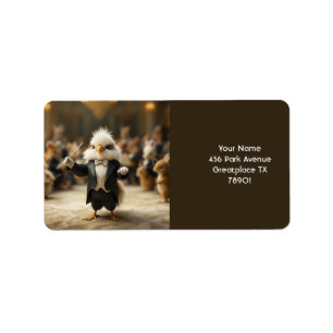 Fantasy Cute Bird Conducts Orchestra Label