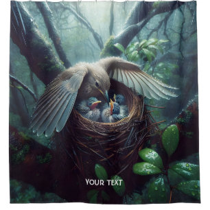 Fantasy Cute Bird Nest Rain Shower Curtain