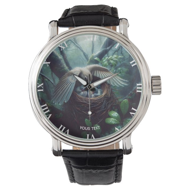 Fantasy Cute Bird Nest Rain Watch (Front)